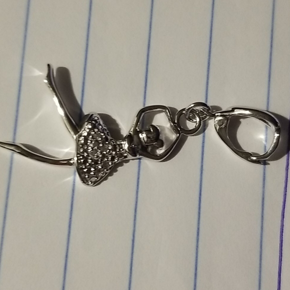 Tiny Dancer Charm with Necklace Platinum over SS - Picture 5 of 7